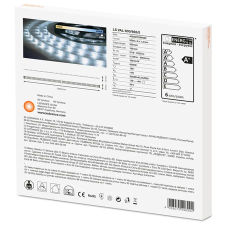 Taśma LED Pasek 24V 27W 300LED Zimna 10mm 5m Ledvance