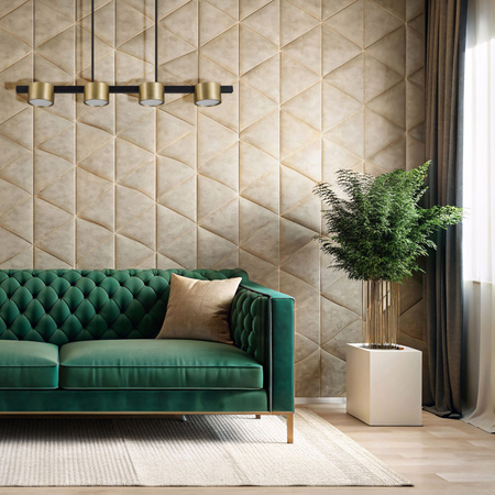 Lampa Sufitowa Wisząca Zwis 4x GX53 Czarna Złota MIRELLA Sanico Goldlux