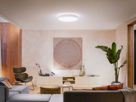 Plafon LED Lampa Sufitowa Natynkowa 48W 6100lm IP20 White Ambiance TW Biała 55cm Inteligentna SMART Zigbee Bluetooth Enrave Philips HUE