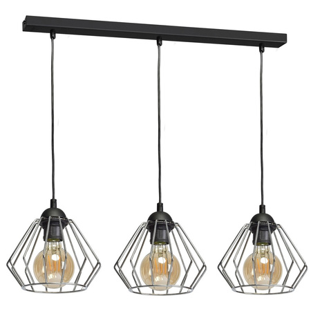 Lampa Wisząca Sufitowa NORMAN Czarna 3xE27 Milagro