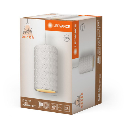 Lampa Sufitowa Wisząca Dekoracyjna E27 Zwis Biały Decor Ledvance