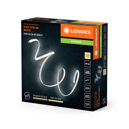 Taśma LED Pasek Zewnętrzny COB 24W 1900lm 3000K IP44 Biały COB Strips Ledvance