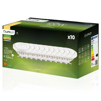 Zestaw 10x Żarówka LED AR111 G53 15W = 100W 1521lm 3000K 12V Ciepła 38° LUMILED