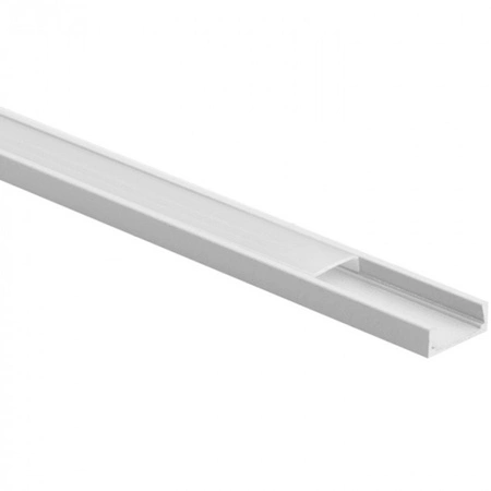 Profil Aluminiowy do Taśm LED Biały Wpuszczany/Natynkowy 2m z Mroźnym Kloszem i Zaślepkami Ecolight