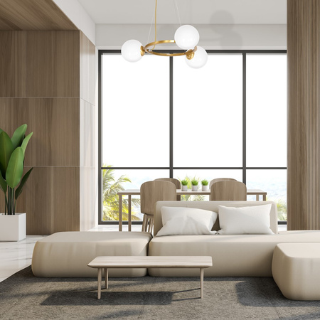 Lampa wisząca VIENNA 3xE14 Mosiądz Obręcz Geometryczne Elegancka MLP5576 Milagro Metal + Szkło