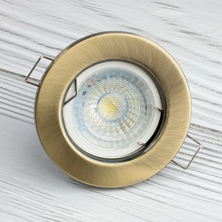 Oprawa HALOGENOWA Podtynkowa Stała Okrągła Antyk Blacha GU10 MR16