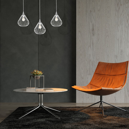 Lampa wisząca biało-srebrna MiLAGRO KANE 1x E27