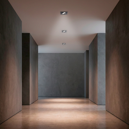 Oprawa HALOGENOWA Podtynkowa Ruchoma Kwadrat PICTOR Czarna Blacha MR16 GU10