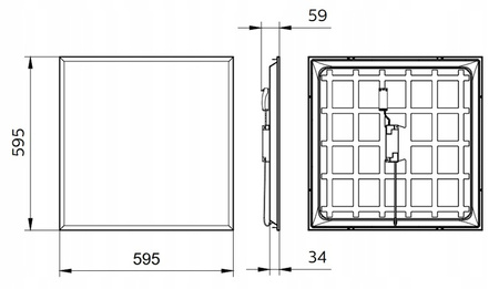 Panel LED Podtynkowy 34W 3400lm 4000K 60x60cm PHILIPS