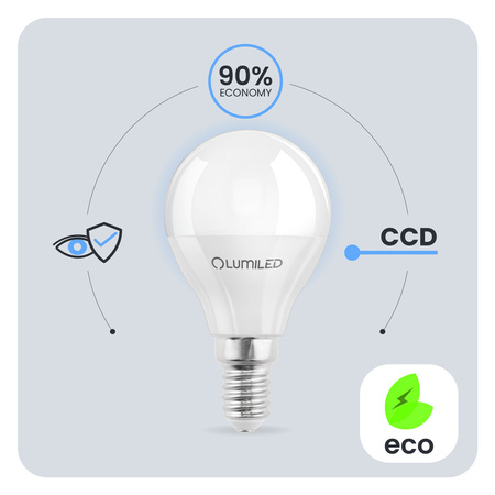 Żarówka LED E14 Kulka P45 5W = 40W 470lm 4000K Neutralna 180° LUMILED
