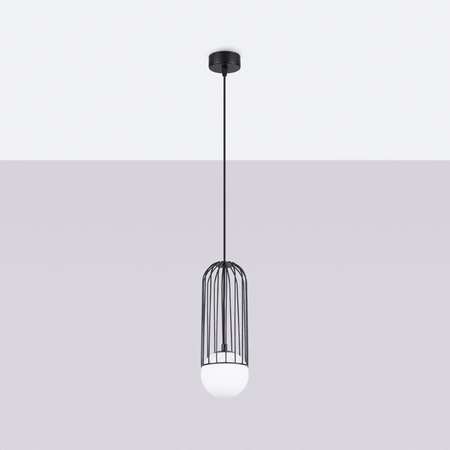 Lampa Sufitowa Wisząca Zwis G9 Nieregularna Czarna Nowoczesna Brina Sollux