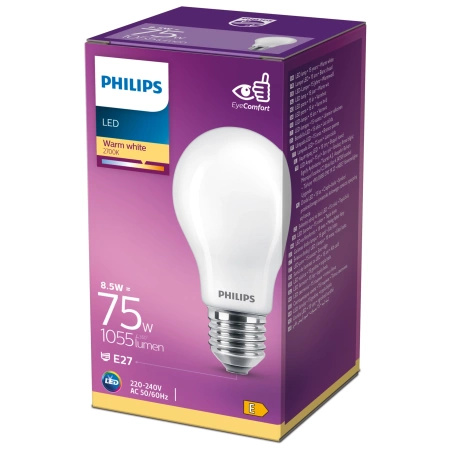Żarówka LED E27 A60 8.5W = 75W 1055lm 2700K Ciepła FILAMENT LED Classic Philips