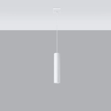 Lampa Sufitowa Wisząca Zwis GU10 Tubularna Biała Nowoczesna Lagos Sollux