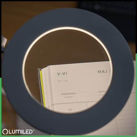 ZESTAW Lampka Biurkowa LED 8W CCT Kreślarska Stołowa Lupa LUCA 2 Biała + Adapter USB 5V/1A DC LUMILED