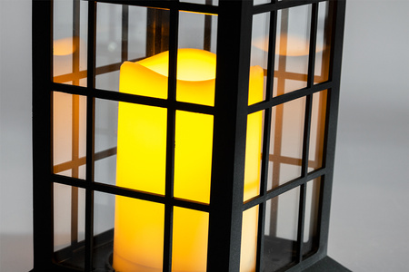 Lampion Ogrodowa LED Solarna Wisząca LATARENKA 32cm Czarna