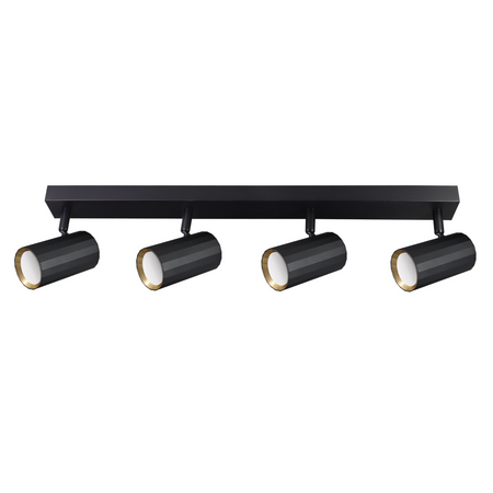 Oprawa Ścienno-Sufitowa Reflektor Punktowy 4x GU10 Czarna Złota NICEA Sanico Goldlux