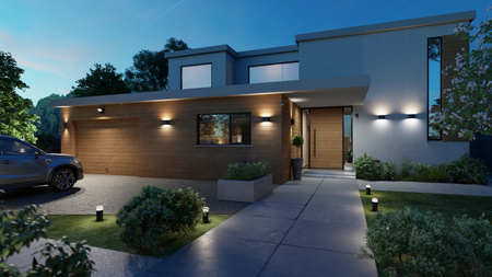 Kinkiet Ogrodowy LED Lampa Zewnętrzna Elewacyjna 20.4W 1020lm IP44 White and Color Ambiance RGB + TW Czarna Inteligentna SMART Zigbee Bluetooth Dymera Philips HUE