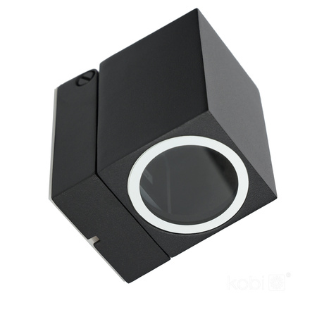 Lampa Ogrodowa Kinkiet Elewacyjny Zewnętrzny GU10 IP44 Czarna Quazar Kobi