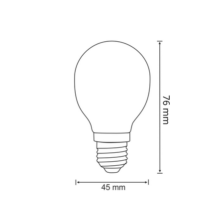 Żarówka LED E27 G45 2W = 23W 230lm 3000K Ciepła 280° Filament GOLDLUX (Polux)