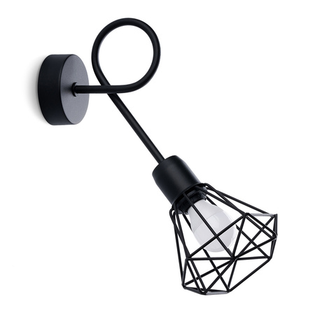 Lampa Ścienna Kinkiet E14 Geometryczna Geometryczna Czarna Nowoczesna Artemis Sollux