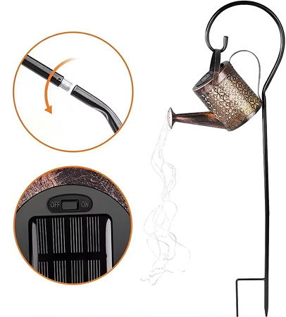 Lampa Ogrodowa LED Solarna Wbijana Konewka Miedziana IP44