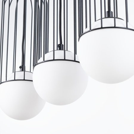 Lampa Sufitowa Wisząca Zwis 3x G9 Nieregularna Czarna Nowoczesna Brina Sollux