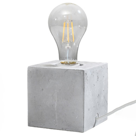 Lampa Biurkowa Stojąca Stołowa Nocna E27 Kwadratowa Szara Industrialna Ariz Sollux