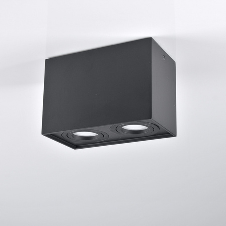 Oprawa sufitowa natynkowa Hadar Q2 2xGU10 ruchoma prostokąt czarna