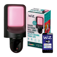 Kinkiet Ogrodowy LED Elewacyjny Zewnętrzny Lampa z Kamerą 37,5cm RGB SMART WiFi WiZ