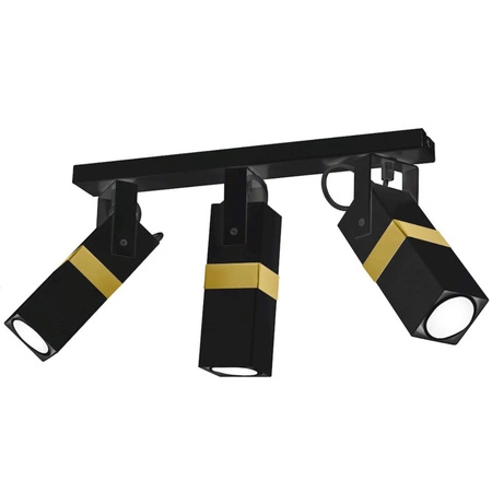 Lampa sufitowa 3x GU10 Spot Czarny + Złoty VIDAR Milagro Styl nowoczesny