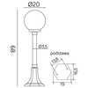 Lampa Ogrodowa Zewnętrzna Stojąca SŁUPEK KULE CLASSIC K 5002/3/KP 200 E27 68cm Su-Ma