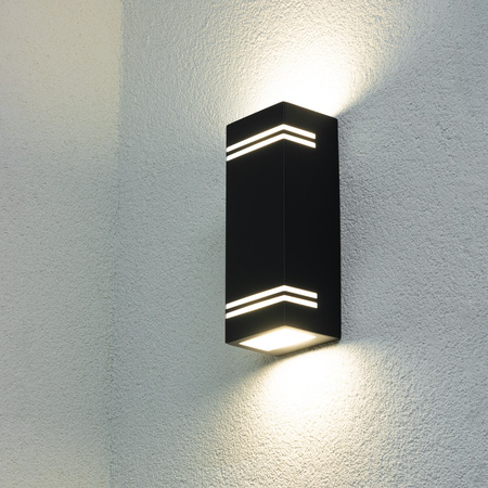 Lampa Ogrodowa Kinkiet Elewacyjny NELA 2xGU10 IP44 Góra Dół Czarna