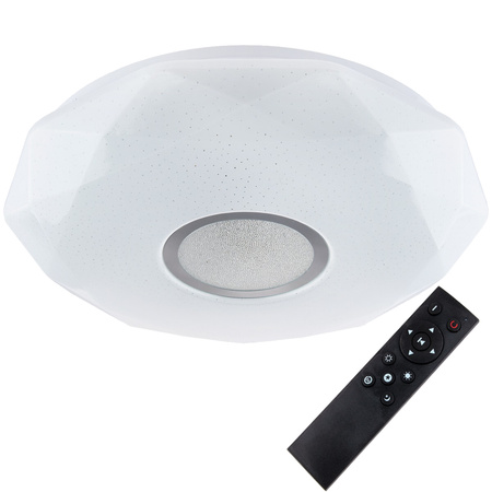 Plafon LED sufitowy łazienkowy 24W 3000-6500K Biały Okrągły Diament 39cm + Pilot