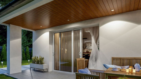 Zestaw Oprawa HALOGENOWA Hermetyczna Łazienkowa PODBITKA AQUS Biała IP44 + LED GU10 5W Neutralna Barwa