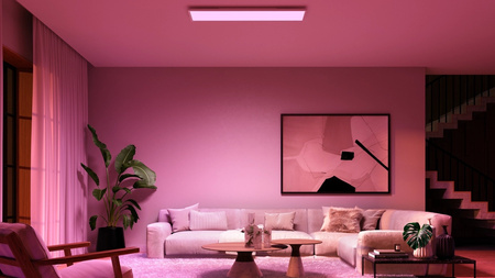 Panel LED Lampa Sufitowa Natynkowa 120x30 cm 60W 4150lm IP20 White and Color Ambiance RGB + TW Biała Inteligentna SMART Zigbee Bluetooth Surimu Philips HUE