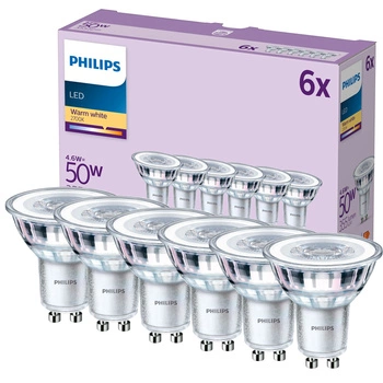 6x Żarówka LED GU10 Reflektor PAR16 4.6W = 50W 355lm 2700K Ciepła 36° EC Multipack Philips