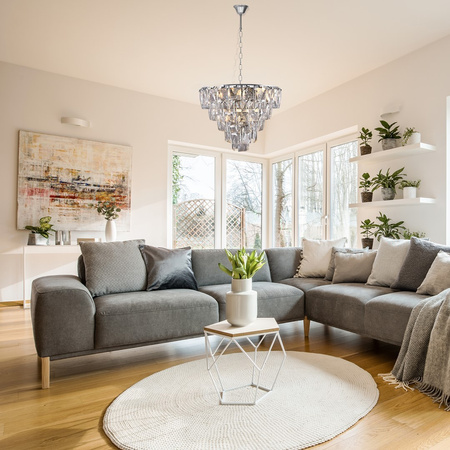 Lampa Wisząca Sufitowa Żyrandol CHELSEA Chrom 6xE14 Milagro