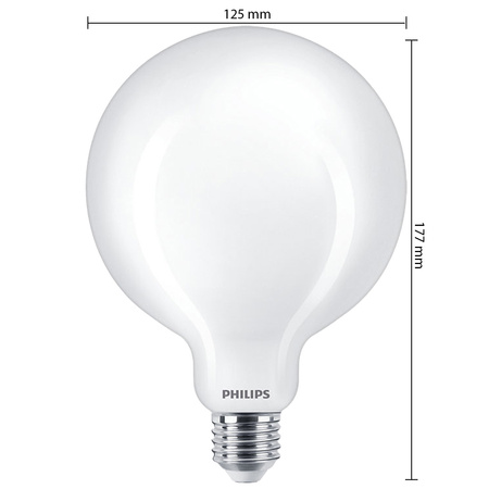 Żarówka LED Globe E27 G120 8.5W = 75W 1055lm 2700K Ciepła Filament Mleczna PHILIPS