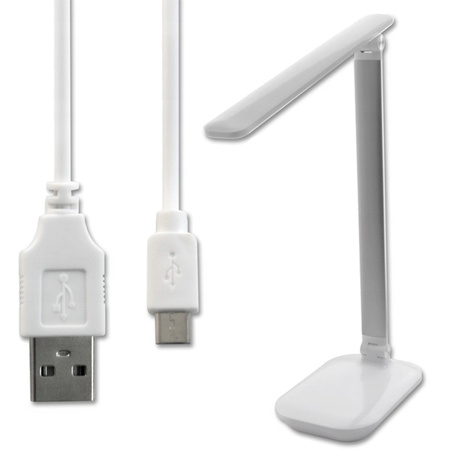 Lampka Biurkowa Nocna LED 5W CCT 3in1 3000-6000K Szkolna USB Biała