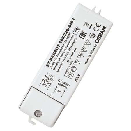 Zasilacz Halogenowy Transformator Elektroniczny AC 35-105W 12V ET-PARROT OSRAM