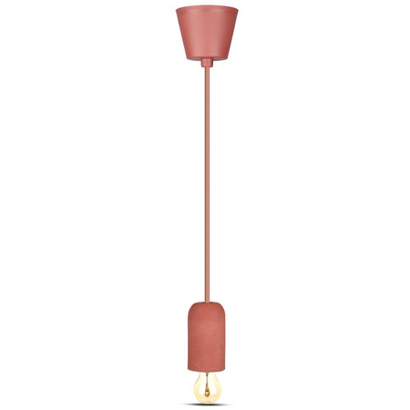 Lampa Wisząca Oprawa E27 Betonowy klosz z czerwonym kablem VT-7668 V-TAC