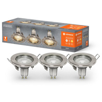 Zestaw 3x Oprawa Podtynkowa GU10 2.6W 230lm 230V 2700K Ciepła Srebrna LED SPOT LEDVANCE