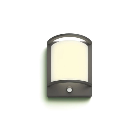 Kinkiet Ogrodowy Lampa Elewacyjna Zewnętrzna LED 3.8W 800lm 2700K z Czujnikiem Ruchu i Zmierzchu Antracyt Samondra Ultra Efficient Philips