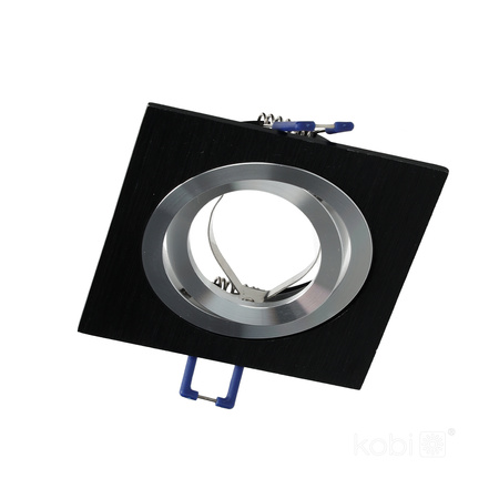 Oprawa Podtynkowa GU10 Halogenowa Wpuszczana Spot Oczko Czarna Kwadratowa Kobi