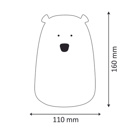 Lampka dekoracyjna LED z akumulatorem MIŚ TAP TAP Biały GOLDLUX (Polux) 16cm