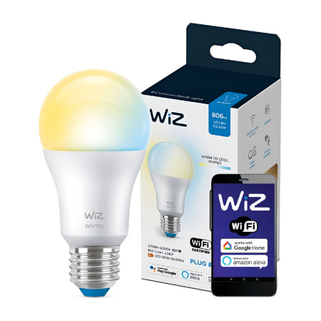 Żarówka LED E27 A60 8W = 60W 2700-6500K SMART WiFi WiZ