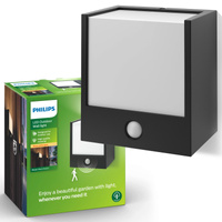 Kinkiet Ogrodowy Lampa Elewacyjna Zewnętrzna LED 3.5W 320lm 2700K IP44 Czarna Macaw Philips