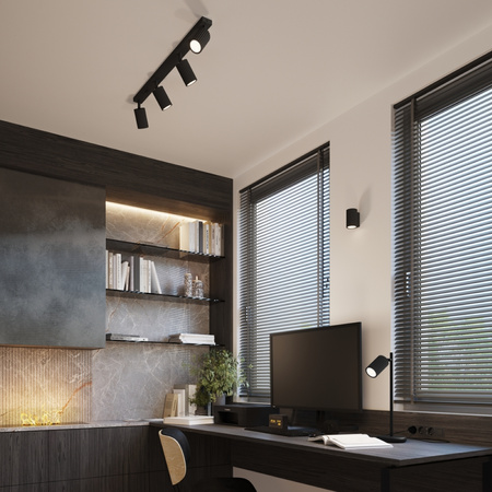 Lampa Ścienna Kinkiet Reflektor Tuba Spot 1x GU10 Czarna Karbon Deep Space SL.1648 Sollux