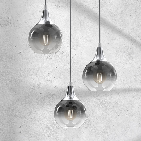 Lampa Wisząca Sufitowa MONTE Srebrna 3xE27 Milagro