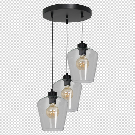 Lampa wisząca SANTIAGO 3xE27 Klosz Transparentne Szkło MLP6611 Metal + Szkło